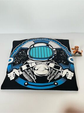 Cyber-Astronaut Sound-Activated LED Streetwear Tee XL Battery Operated
